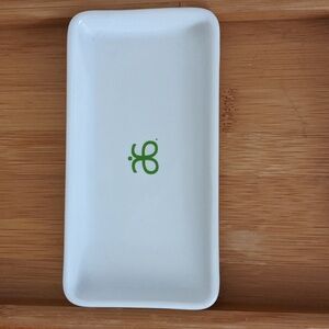 Arbonne Vintage White Rectangular Trinket Tray Soap Dish Porcelain rare